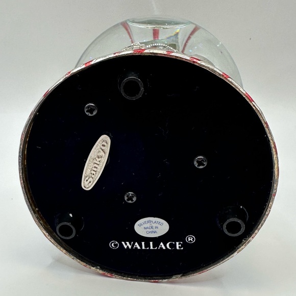 Wallace Christmas Morning Musical Waterglobe Silverplated Gift Snow Globe 6.5” - Picture 4 of 4